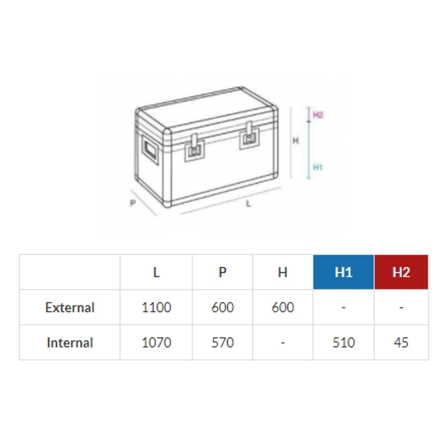 Vendita online Baule linea flight-cases Grinta 1100X600X600 mm